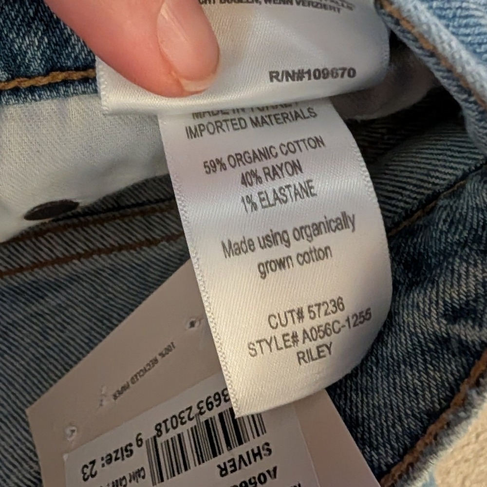 AGOLDE NWT Riley High Rise Straight Crop Jeans Shiver Wash Blue- Size 23 - Picture 8 of 8